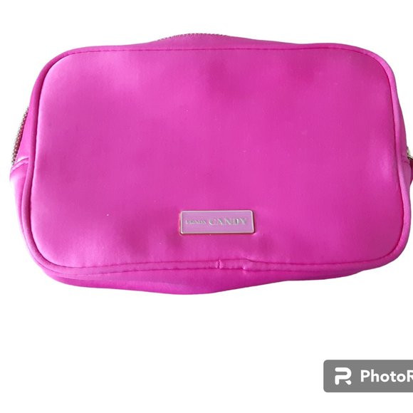 Prada✨ Prada Candy Pink Satin Cosmetic Bag Travel Handbag Clutch - Picture 1 of 12